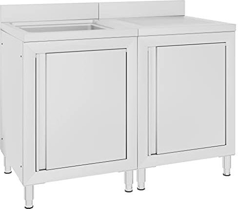 vidaXL Mobiletto da Cucina con Lavandino in Acciaio Inox 120x60x96 cm