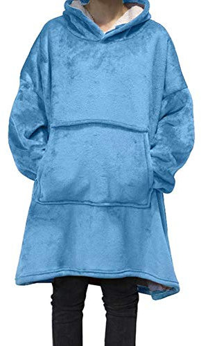 UKKD Decke Winter Warm Tv-Sofa-Decke Mit Ärmeln Fleece-Tasche Mit Kapuze Gewichtete Decke Erwachsene Kinderdecke Für Bett