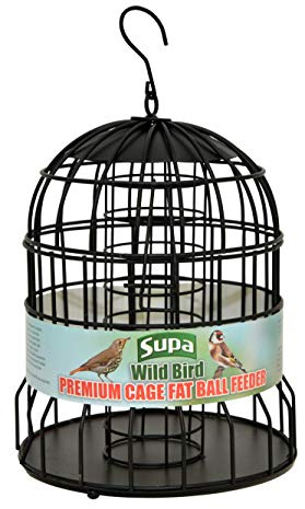 Supa Premium Wild Bird Cage Fat Ball Feeder, Deters Squirrels and Larger Birds Such As Doves & Pigeons
