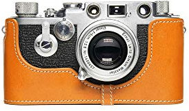 Handgefertigt aus echtem echtem Leder halbe Kamera Tasche Tasche für Leica ic iic iiic iiid if iif iiif ig iiig (mit Selbstauslöser) Sandy Brown