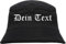 Individueller Anglerhut - altdeutsch - schwarz - Bucket Hat - Fischerhut mit Wunschtext Bedruckt Druckfarbe: Weiss L