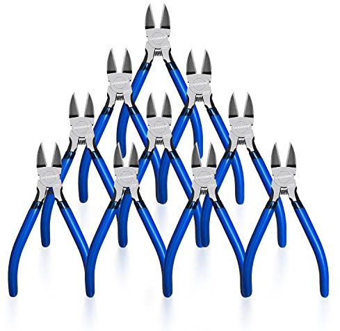 Wire Cutters 10 Pack, KAIHAOWIN 6 inch Dikes Small Wire Cutters Flush Cutters Wire Snips Clippers Diagonal Cutters Side Cutters Cutting Pliers for Crafting
