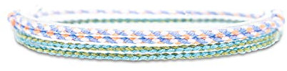 Made by Nami Boho Surfer-Armband 2-er Set Damen & Herren - Handmade Strand Festival Accessoires - Verstellbar - Freundschaftsarmbänder geflochten Mädchen Stoff-Armband (Lavendel & Grün)