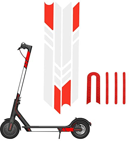 Yungeln 2 Stücke Scooter Reflektor Sticker Wasserdicht Reflektoren Aufkleber Sticker kompatibel mit Xiaomi 1S/M365/Pro/Pro2 Elektrisch Scooter - Rot