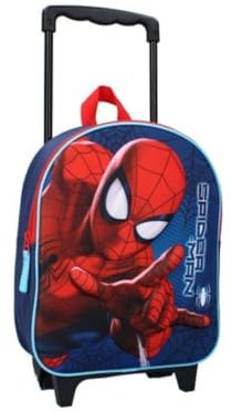 mybagstory - Trolley - Spiderman - Kind - Schule - Grundschule - Kindergarten - Tagesstätte - Kindergarten - Schultasche für Jungen - Größe 32 cm - Verstellbare Riemen - Rollen