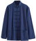 ZHOUXIAO Losen Tang Anzug Bequeme Baumwollwäsche Kampfkunstanzug Männer Chinesische traditionelle Kleidung, atmungsaktive Kung -Fu -Uniformen Tai Chi Kleidung Langarm Hemd cyan-7XL