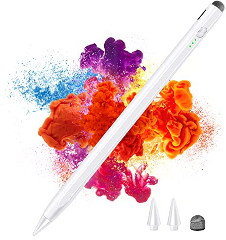Eingabestift für iPad, wiederaufladbarer Touchscreen-Stift, aktive Handflächenablehnung mit Neigungsdruck, magnetisch, kompatibel mit iPad 9/8/7/6., iPad Pro (5/4/3), iPad Mini 6/5/Air 5/4/3
