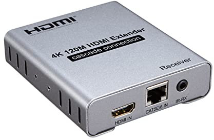 4K 120M HDMI Extender Cascata Connessione Su CAT5e CAT6 RJ45 Ethernet LAN Cavo di Rete Estensione Splitter Trasmettitore Ricevitore (RX)