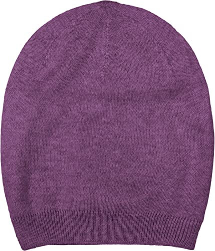 styleBREAKER Unisex Feinstrick Beanie Mütze Einfarbig mit Rippbündchen, Doppellagige Winter Strickmütze warm 04024195, Farbe:Violett