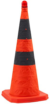 1Pack 70cm cônes de signalisation pliables/panneau de cône de signalisation/cône de sécurité réfléchissant polyvalent, orangeTaille: 28 pouces / 70cm)