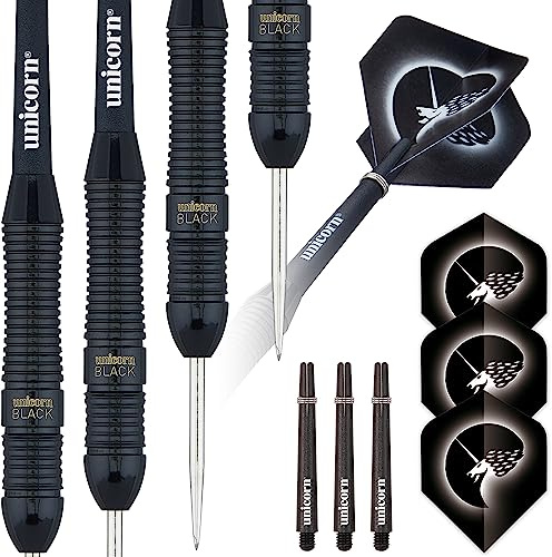 Unicorn Darts Set | Core Plus Black Brass Barrels| Style 1| Stahlspitze |