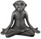 GILDE Deko Tierfigur Skulptur Yoga AFFE Monkey - Moderne Kunst und Dekoraion aus Kunstharz - Farbe: anthrazit - Höhe 19 cm