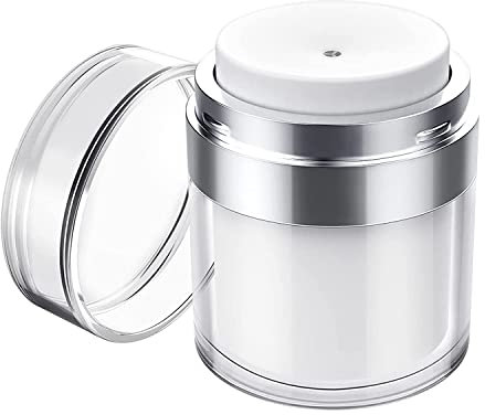 Enituo Airless Pumpe Tiegel, 50ml Cream Pumpspender Airless Pumpspender Leer Lotion Pumpflasche Nachfüllbar Pump Behälter Cream Jar Tragbarer Reise Vakuum Kosmetikbehälter für Reise