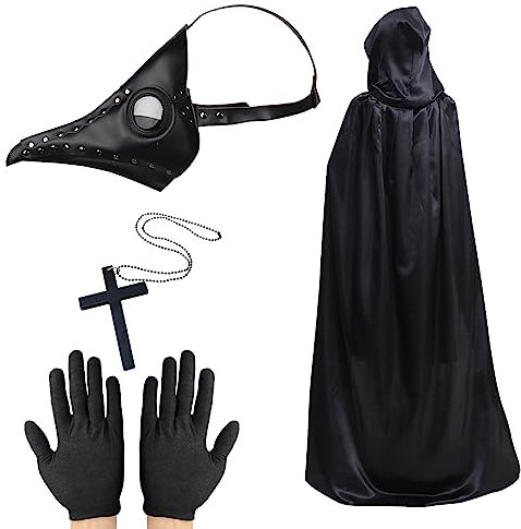Plague Doctor Maske, Steampunk Vogelmaske, Halloween Requisiten Kostüm Retro Leder Lange Nase Vogel Schnabel Maske für Männer Frau Halloween Cosplay Party Dress Up