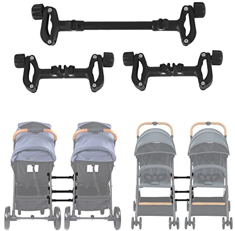 Kaichenyt Kinderwagen-Verbindungsstücke, 3 Stück Babywagen Universelle Verstellbare Sportwagen Anschluss für Zwillinge