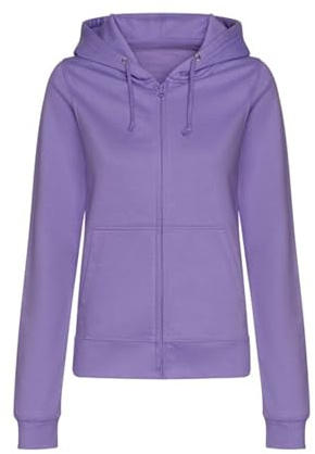 Aremie Ladies Plain Zip Up Hoodie, Womens Zipped Sweatshirt Jacket, Hooded Jumper, Fleece Lined Hoody