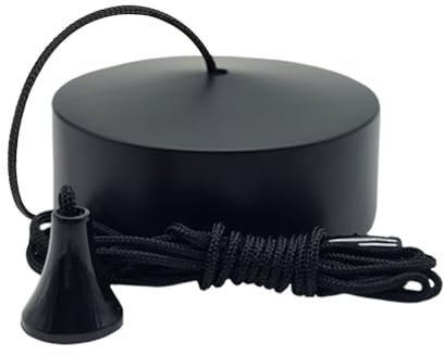 SAMOTECH Essentials Bathroom Ceiling Pull Cord Light Switch, 2-Way 6A, Matt Black with Matching Metal Pull (Matt Black)