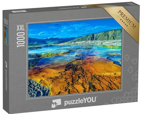 Puzzle 1000 Teile XXL „Eindrucksvolle Wasserstelle: Yellowstone-Nationalpark, Mammoth Hot Springs“ – aus der Puzzle-Kollektion Wildnis, Wildnis & Wüste