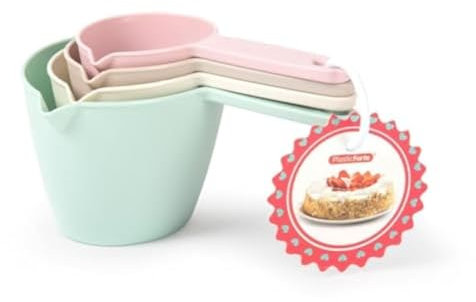 PlasticForte Juego de 4 cucharas medidoras, cucharón, cucharón, cuchara, colores surtidos