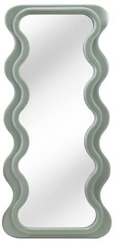 Riess Ambiente Wandspiegel Curvy - 160cm - salbeigrün - Kunststoff | Montiert geliefert, pflegeleichte Oberfläche, Eyecatcher, flexible Wandmontage, Wand-Accessoire, 3D-Design