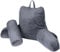 Reading Pillow Bed Backrest Pillow, Adult Bed Cushions with Arms for Sitting up in Bed Back Support Pillow with Headrest & Pockets, Washable Cover and Detachable Neck Roll (Grey, Large)