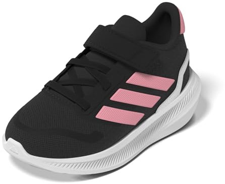 adidas RUNFALCON 5 Shoes Infants, Zapatillas para Correr Unisex bebé, Core Black/Pink Spark/Silver Met, 25 1/2 EU