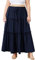 Moon Wood Maxirock Damen Lang Basic Stretch Hohe Taille Sommer Langer Rock mit Ruffled Tiered, Strandrock und Freizeitrock mit Taschen, Große Größen,Marineblau,5XL