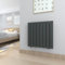 T&K Heizkörper Flach 630x616mm Anthrazit Doppellagig Design Heizkörper, Horizontal Moderne Paneelheizkörper Badheizkörper Für Seitenanschluss Heizung