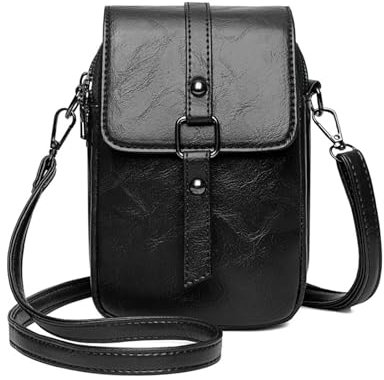 YAMEIZE Bolso Bandolera Mujer Pequeño para Teléfono Bandolera para Movil Bolso de Mano Billetera Bolsa Cruzado de Cuero con Correa Ajustable