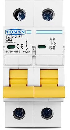 CAMCHJVVM 2P DC 600V Interruttore magnetotermico MCB Fusibile unipolare Curva C for Corrente Continua for fotovoltaico(2P 25A)
