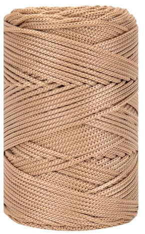 Rope Garn 3mm X 225m Zum Häkeln Makramee Taschen Baumwollschnur Polyester Bäckergarn Baumwollkordel Macrame Cord Baumwollgarn Baumwollfaden Geflochten Textilgarn Körbe Easy Yarn (30,1 Stück)