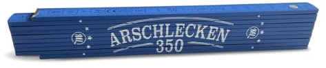 Arschlecken 350 Zollstock Meterstab aus Buchenholz, blau, 2 m