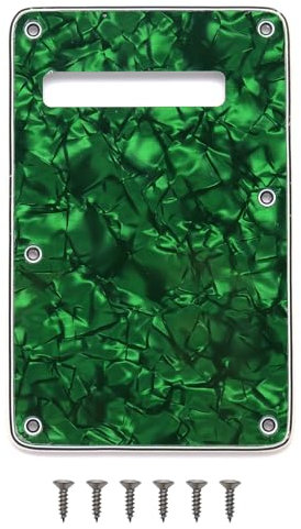 6 Hole Strat Guitar Back Plate Tremolo Cover Backplate for Fender USA/Mexican Standard Stratocaster (Green Pearl)