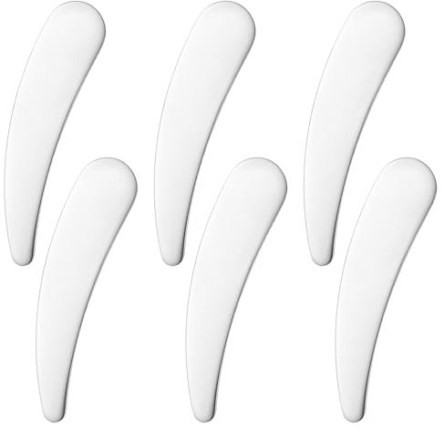 6pcs Curved Mini Makeup Spatula,Mini Metal Cosmetic Spatulas,Face Mask Applicator,Skincare Spatula for Skin Care Creams, Eye Cream, Essences Beauty Accessories
