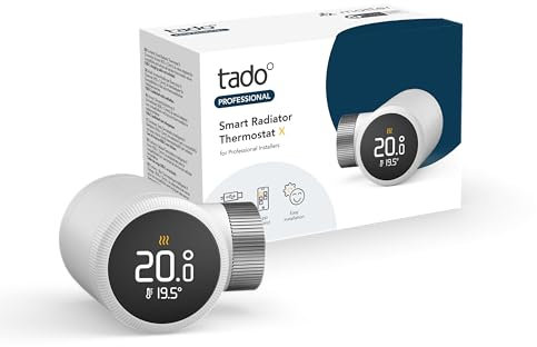 tado Testa Termostatica Intelligente X per Professionisti, controllo del riscaldamento tramite app e smart speaker (Alexa, Siri, Google Assistant)