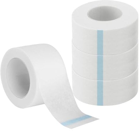 Micropore Tape 2,5 cm x 9,14 m – 4 Rollen Selbstklebender Verband Hautfreundliches Chirurgisches Mikroporen-Klebeband,Atmungsaktiv Verband für Wundversorgung,Sport,Wimpernverlängerun