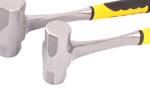 MUKCHAP 2PCS 1.9kg/4lbs Club Hammers, High Carbon Steel Lump Hammers with Yellow Black PPR Handle for Gardening, Camping, Rock