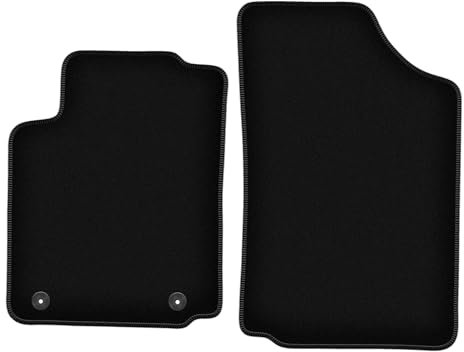 Wielganizator Velours Vorne Fußmatten passend für Citroen C2 (2003-2009) | Qualität: Basic - Genaue Passform, rutschfeste Untregrund 2-teilig - Schwarz