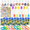 HazyZany Mitgebsel Kindergeburtstag, 140PCS Kindergeburtstag Gastgeschenke, Enthalten Aufkleber Kinder, Geschenktüten Kindergeburtstag, Armbänder,Schlüsselanhänger,Glibber Klatschhände,Party-Mitgebsel