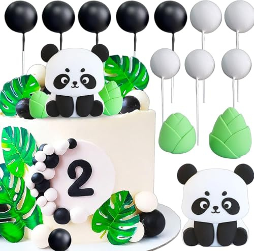 Panda Tortendekorationen Kindergeburtstag Bambus Panda Geburtstagsgeschenke für Jungen & Mädchen Geburtstagsparty