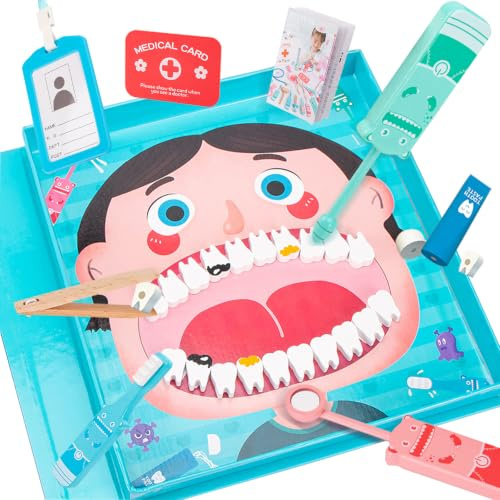 KUKUTrue® Montessori Spielzeug 3 4 5 Jahre, Zahnarzt Spielzeug Kinder, Spiele ab 3 Jahren, Magnetspiel Kinder, Busy Book, Geschenk 3–5 Jahre Junge Mädchen