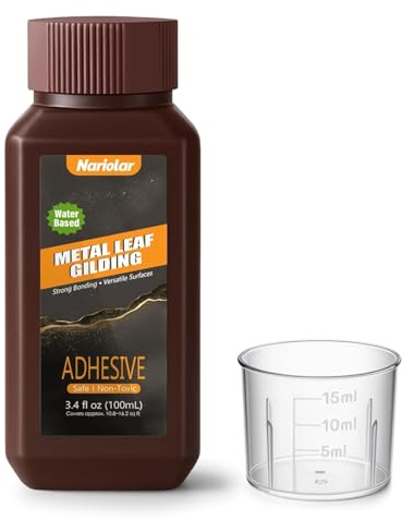 Nariolar Anlegemilch für Blattgold, 100 ml Wasserbasierter Blattgold Kleber für Bastel- und Dekorationsarbeiten