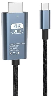 Adaptateur HDMI, câble USB Type-C MHL tressé, convertisseur vidéo HD 4K, cordon HDTV for projecteur, moniteur, TV, ordinateur portable compatible(2m 4K 60HZ)