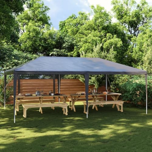 HaoChrymec Profi-Partyzelt 4x6 m mit 90 g/m² PE, UV-beständig, wasserfest, Robuster Stahlrahmen, Ideal für Gartenpartys, Camping Pavillon, Festival Zelt, Anthrazit, 4x6x2.75 m