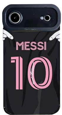 Slrioks MESSl Black Jersey Phone Case Creative Soccer Case for iPhone Air Thin Soft Imitation Leather Shockproof