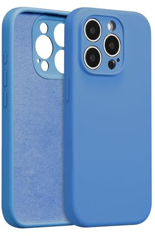 ZTOFERA Liquid Silicone Case for iPhone 15 Pro Max (6.7), Blue | Anti-Scratch Soft Microfiber Lining, Fresh Solid Color, Lightweight, Full Camera Protection, Shockproof Protective Cover