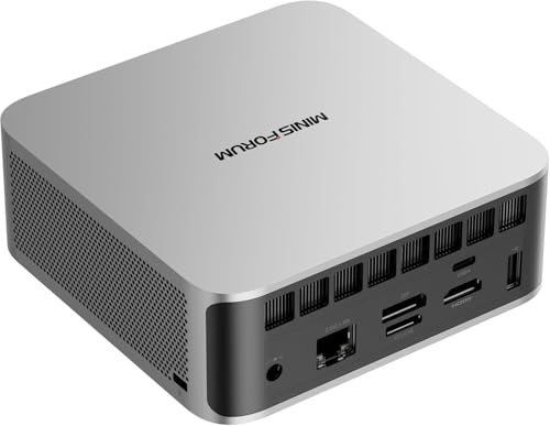MINISFORUM AI X1-255 Mini PC, AMD Ryzen 7 255 (8 core / 16 thread, fino a 4,9 GHz), 16 GB DDR5, SSD M.2 da 512 GB, USB4, HDMI/DP 4K a 120 Hz, LAN 2,5G, Wi-Fi 7, Bluetooth 5.4, OCuLink