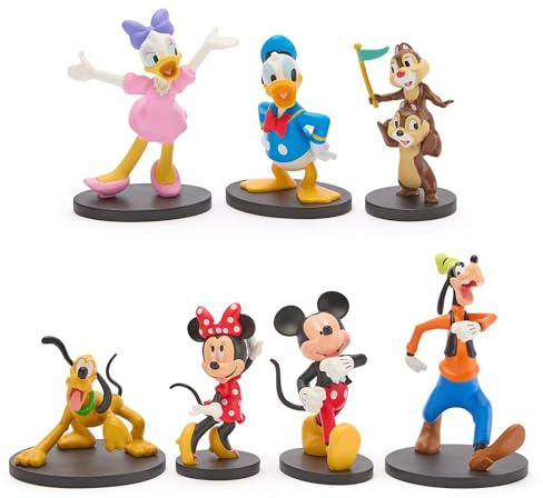Disney Store Official Mickey Mouse & Friends Figure Set – Classic Character Toy Figures Featuring Mickey, Minnie, Goofy, Pluto, Donald, Daisy and Chip and Dale