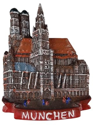 Fridge Magnet Germany Munich Bavaria Frauenkirche Marienplatz L350 | Fridge Magnet Germany Munich Frauenkirche and Municipality Marienplatz – 3D Souvenir Collection L350 Magnet