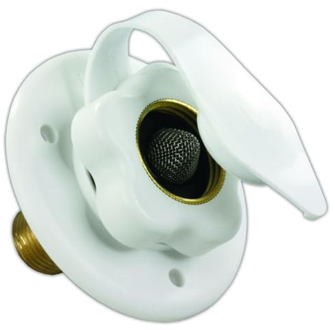 JR Products 160-85-A-26-A Polar White City Water Flange with 1/2 MPT